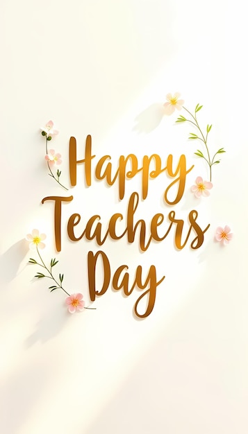 happy teachers day poster with flowers and text that say teachers day