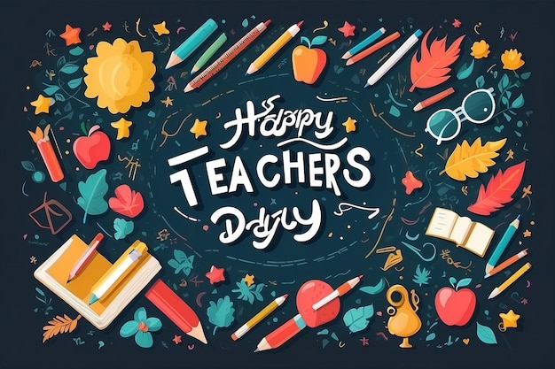 happy teachers day vector illustration