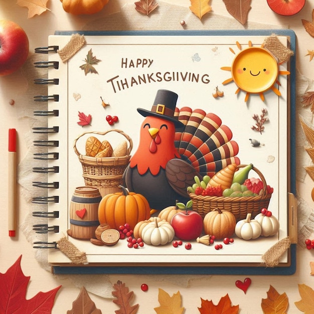 a happy thanksgiving book with a turkey on the cover