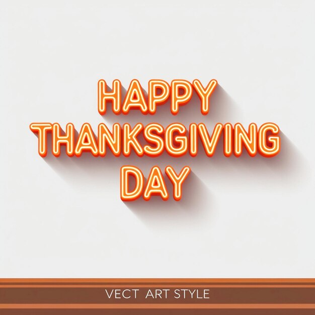 Photo happy thanksgiving day 3d text design