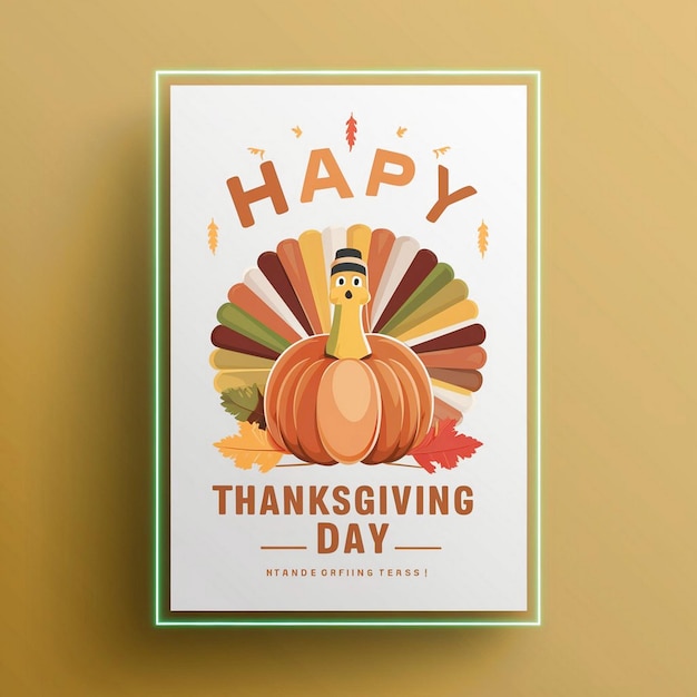 Photo happy thanksgiving day poster design