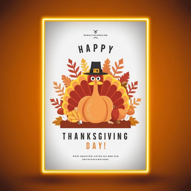 Photo happy thanksgiving day poster design