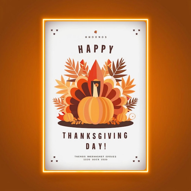 Photo happy thanksgiving day poster design