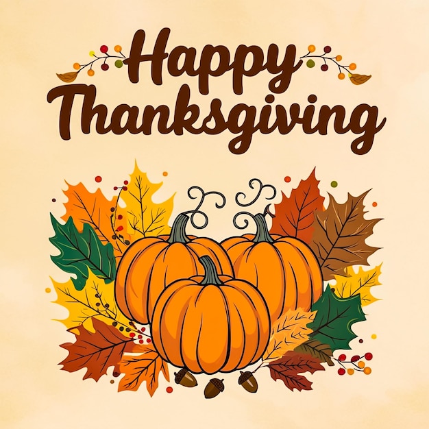 Happy thanksgiving day social media post design template