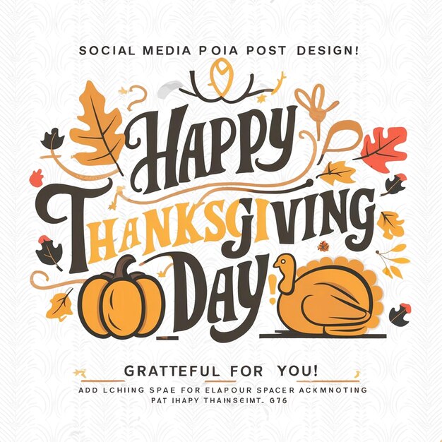 Photo happy thanksgiving day social media post design