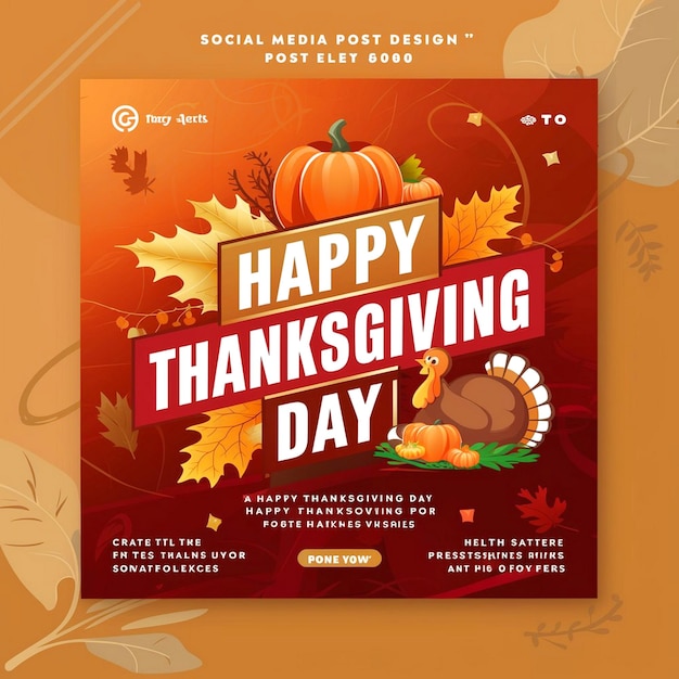 Photo happy thanksgiving day social media post design