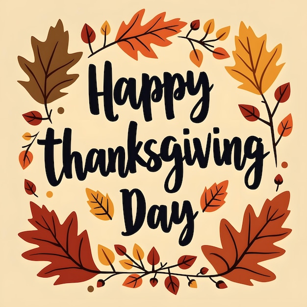 Photo happy thanksgiving day vector style illustration