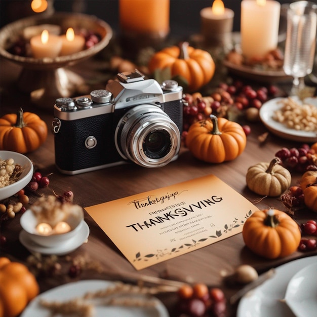 happy thanksgiving invitation photo With Background