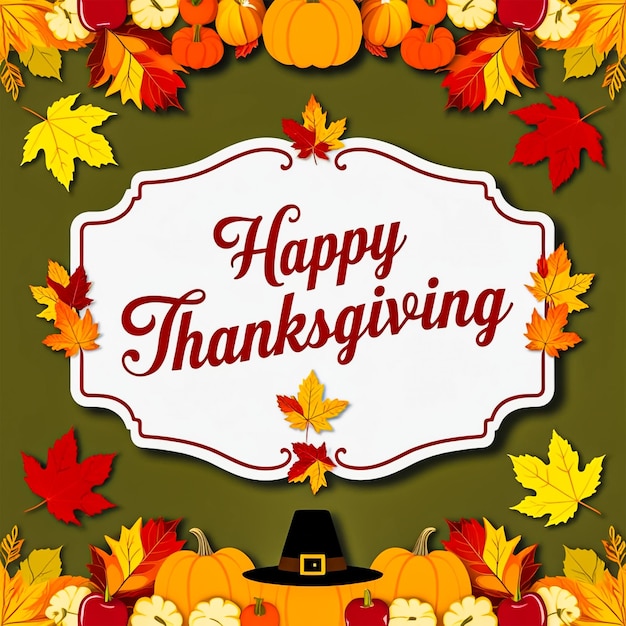 Happy thanksgiving social media post banner