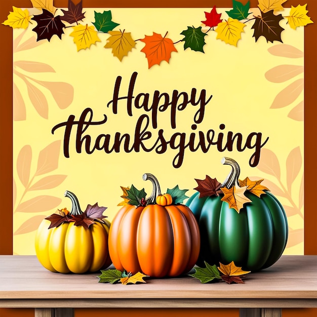 Happy thanksgiving social media post banner