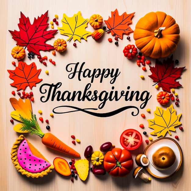 Happy thanksgiving social media post banner