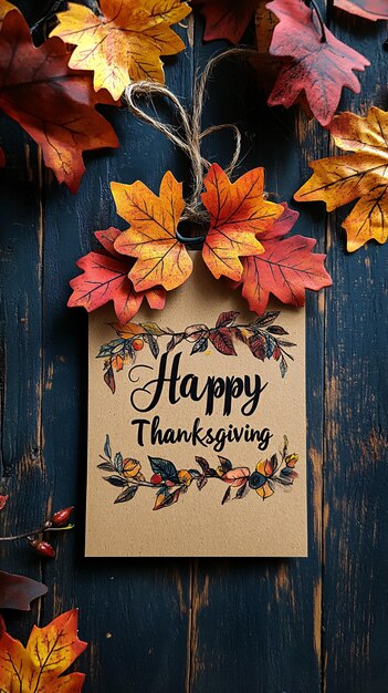 Photo happy thanksgiving text background