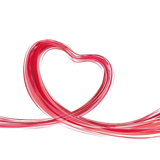 Happy valentine. Heart shaped elegant ribbon. Symbol of love.