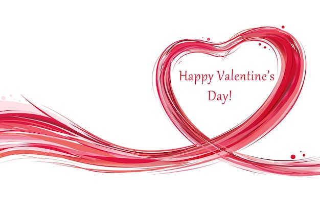 Happy valentine Heart shaped elegant ribbon Symbol of love