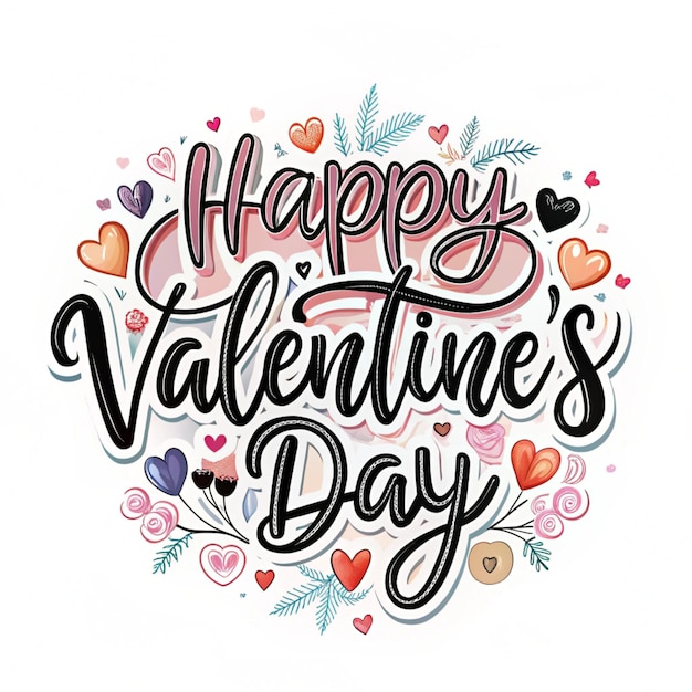 Photo happy valentine27s day lettering font gift and element