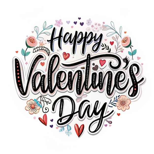 Happy Valentine27s Day Lettering Font Gift and Element