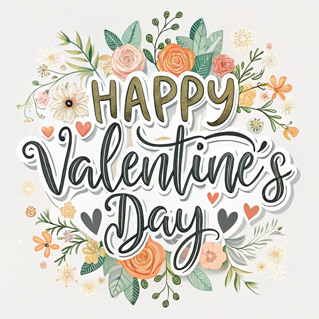 Happy Valentine27s Day Lettering Font Gift and Element