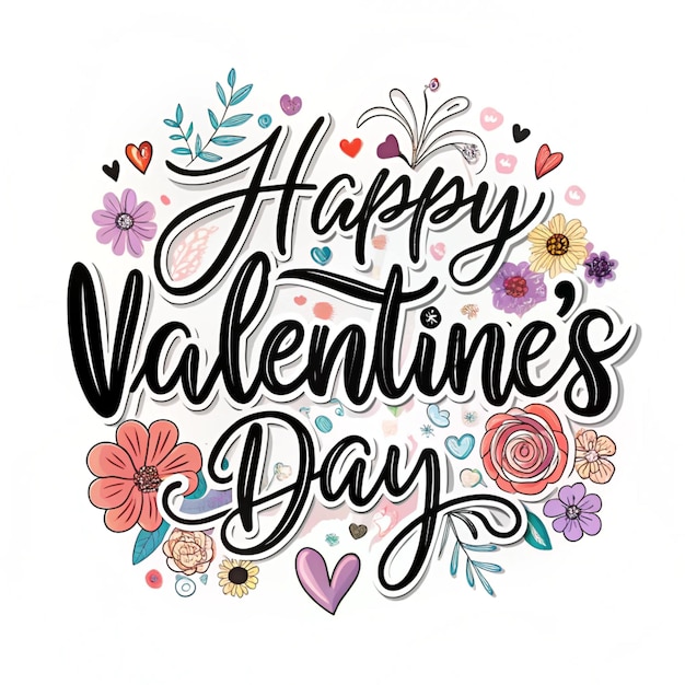 Happy Valentine27s Day Lettering Font Gift and Element