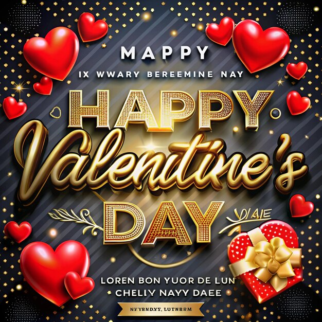 Photo happy valentine27s day lettering font gift