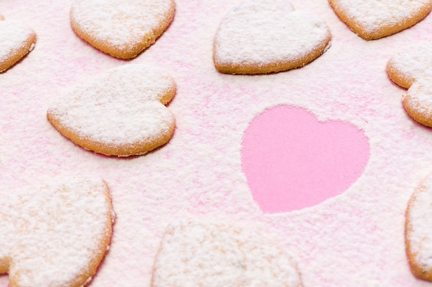 Happy valentines day 2021. Bakery. Heart shaped cookies