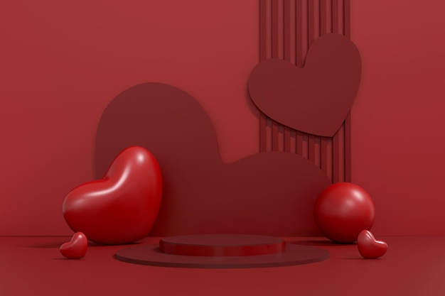 Happy Valentines Day Background 3D Illustration