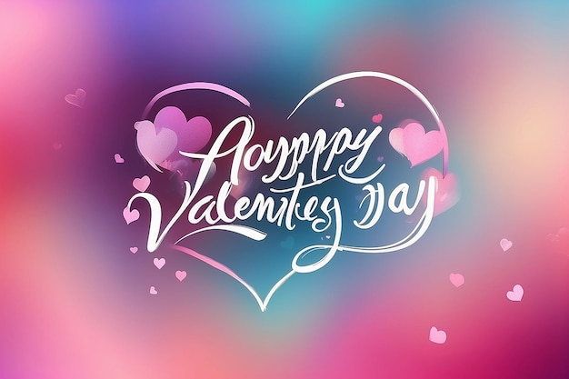 Happy valentines day handwritten text on blurred background 2024