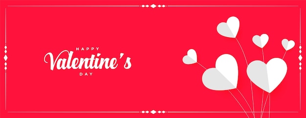 Photo happy valentines day paper balloon hearts banner design