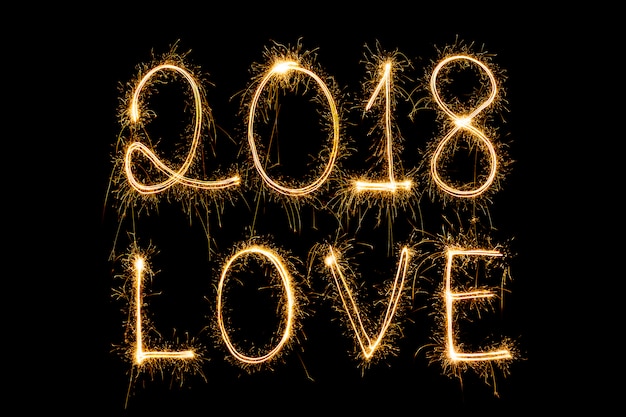 Happy Valentines Day - sparkler firework light alphabet