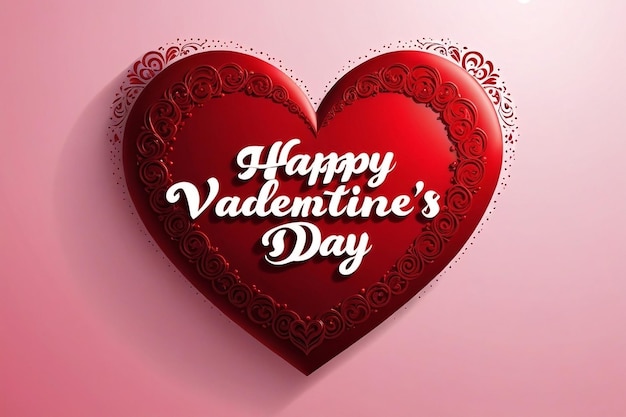 Happy valentines day text lettering heart shape