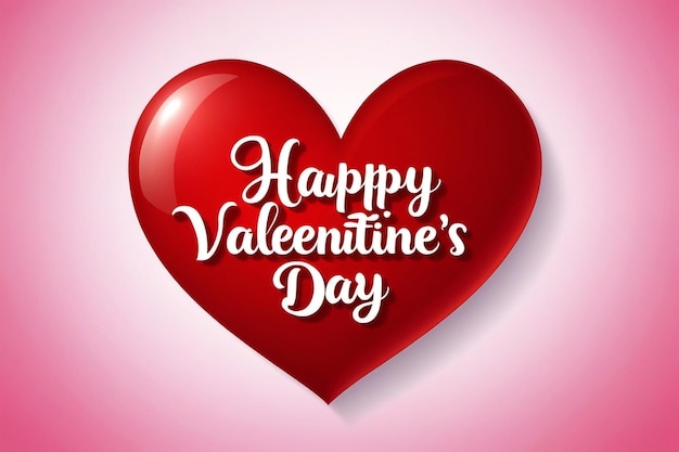 Happy valentines day text lettering heart shape