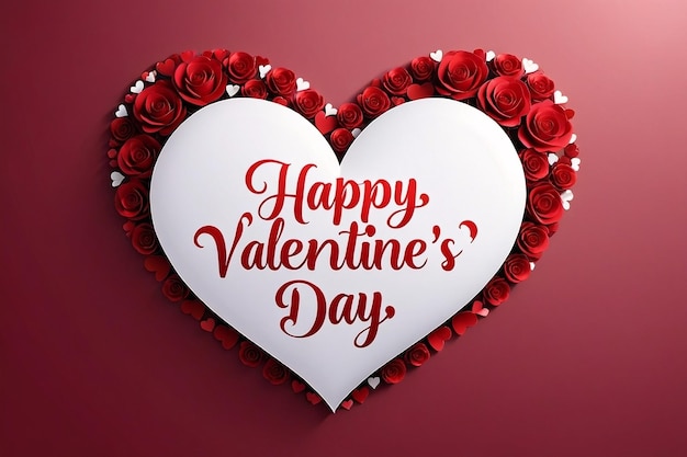 Happy valentines day text lettering heart shape