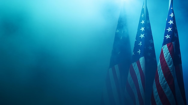 Happy Veterans Day Background with American Flags