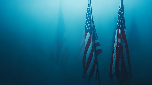 Happy Veterans Day Background with American Flags