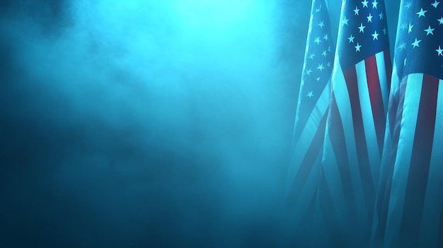 Happy Veterans Day Background with American Flags