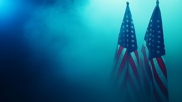 Happy Veterans Day Background with American Flags