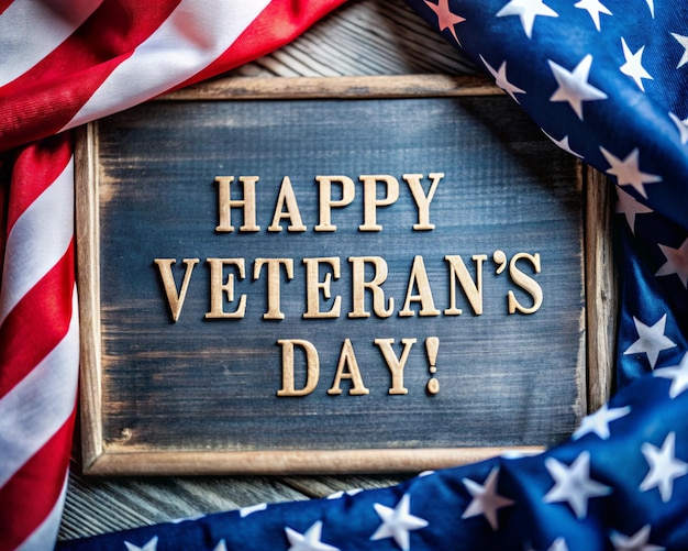 Photo happy veterans day text front image