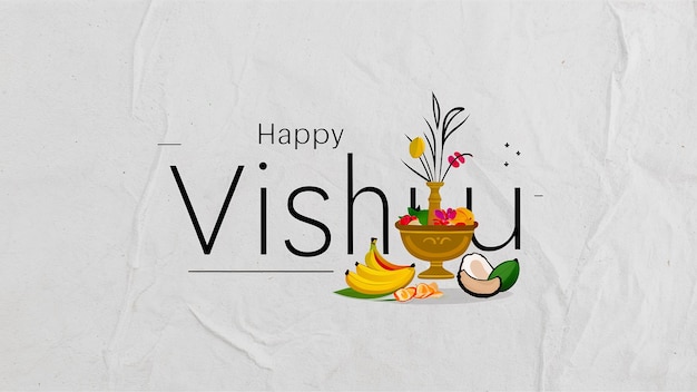 Happy Vishu greetings April 14 Kerala festival with Vishu Kani