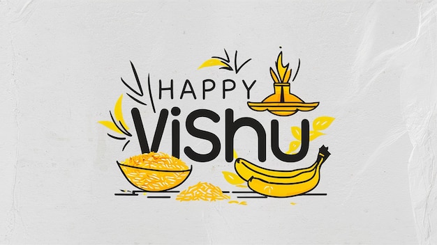 Happy Vishu greetings April 14 Kerala festival with Vishu Kani