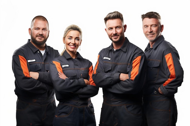 Happy Welder Team on transparent background