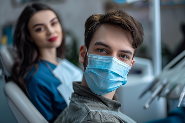 Happy woman getting dental checkup at dentistry Dentist using dental equipment for examination