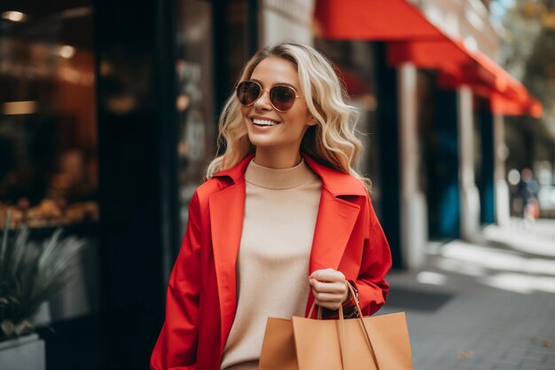 Happy woman with shopping