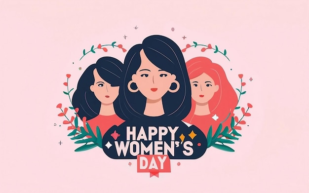 Happy women day text and womens image