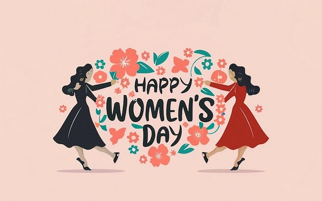 Happy women day text and womens image