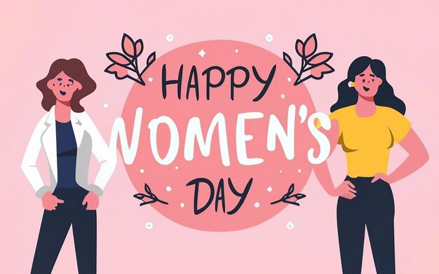 Happy women day text and womens image