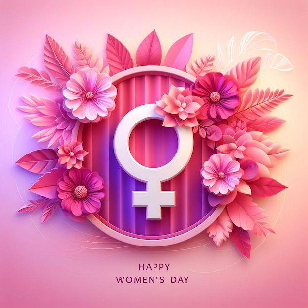 Happy Womens Day background Female gender symbol girl gender symbol female sign