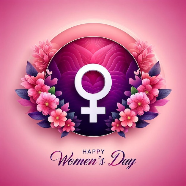 Happy Womens Day background Female gender symbol girl gender symbol female sign