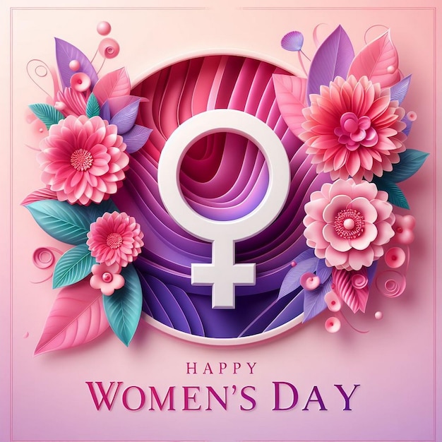 Happy Womens Day background Female gender symbol girl gender symbol female sign