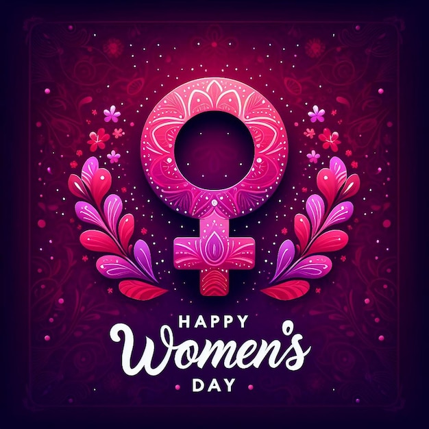 Photo happy womens day background female gender symbol girl gender symbol