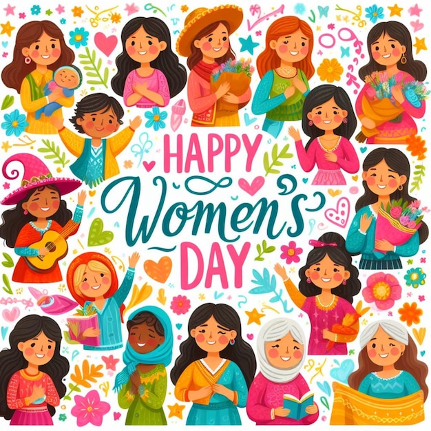 Photo happy womens day celebrations concept card design