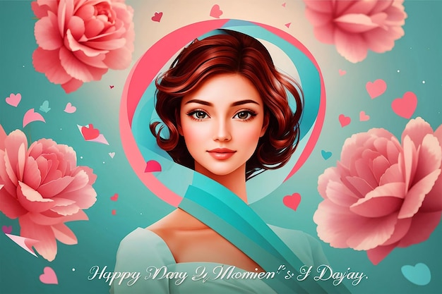 Happy womens day greeting template